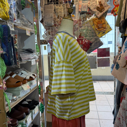 Laiterie Yellow Striped T-shirt, made in Japan