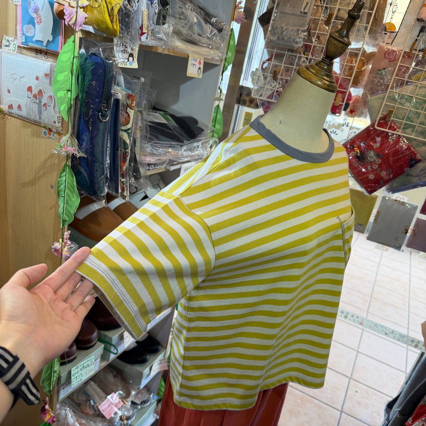 Laiterie Yellow Striped T-shirt, made in Japan