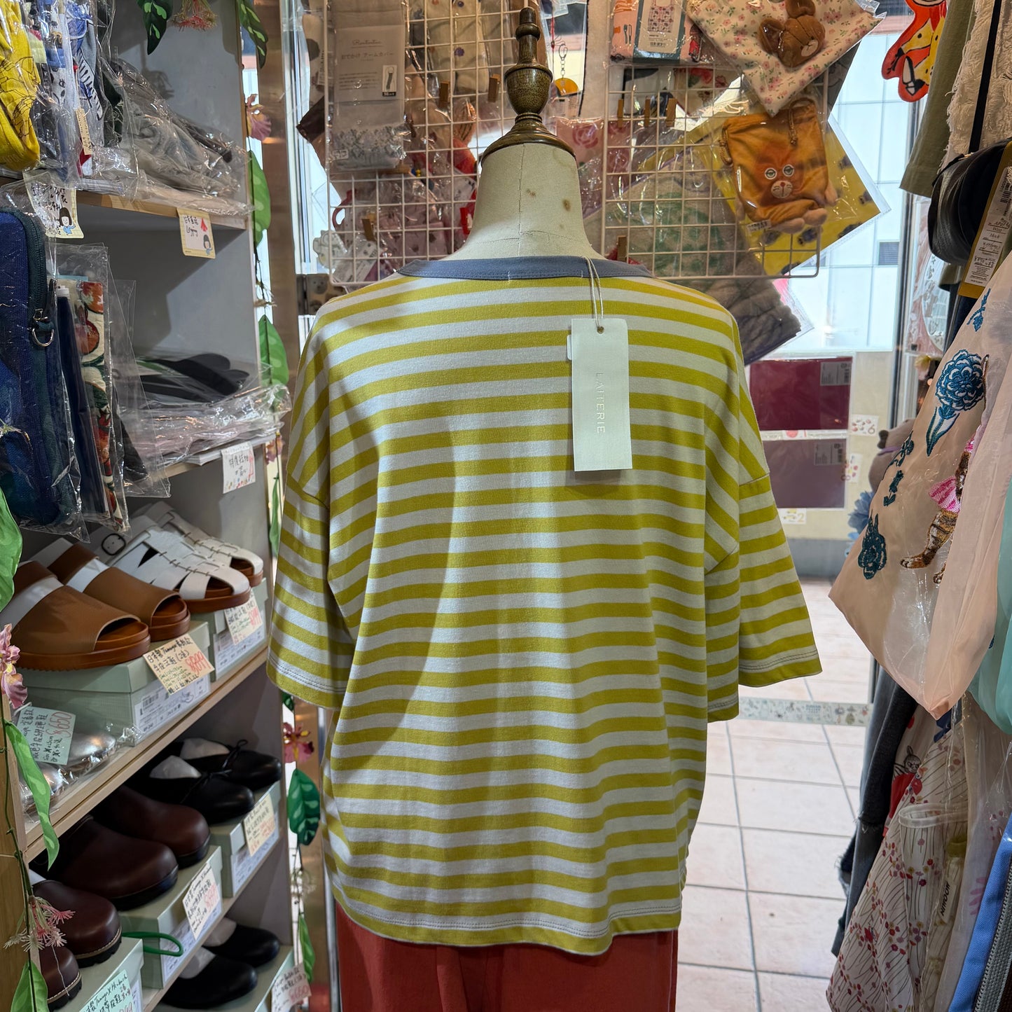 Laiterie Yellow Striped T-shirt, made in Japan