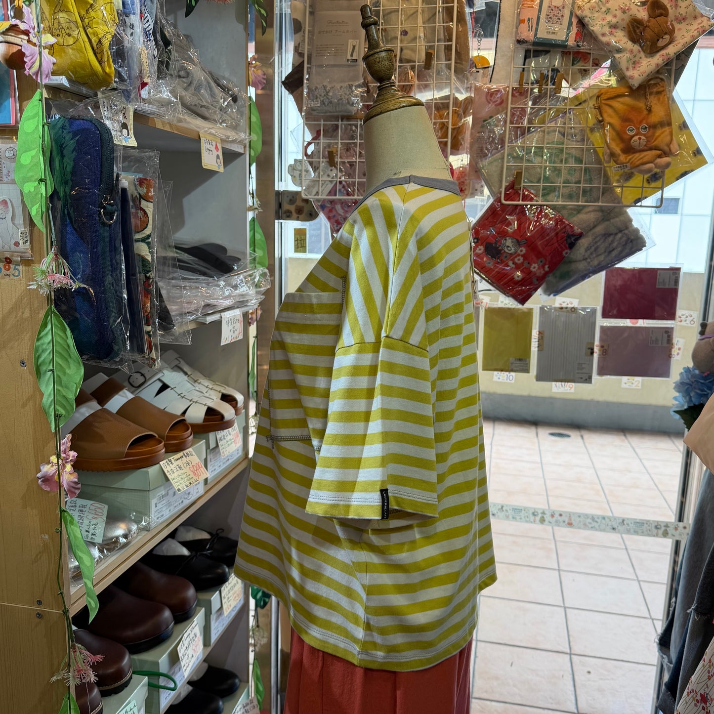 Laiterie Yellow Striped T-shirt, made in Japan