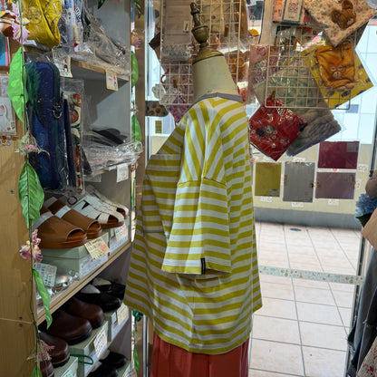 Laiterie Yellow Striped T-shirt, made in Japan