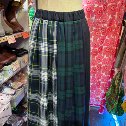 Vent d Ouest Checked Patchwork Skirt, 2 Colors, made in Japan