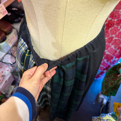 Vent d Ouest Checked Patchwork Skirt, 2 Colors, made in Japan