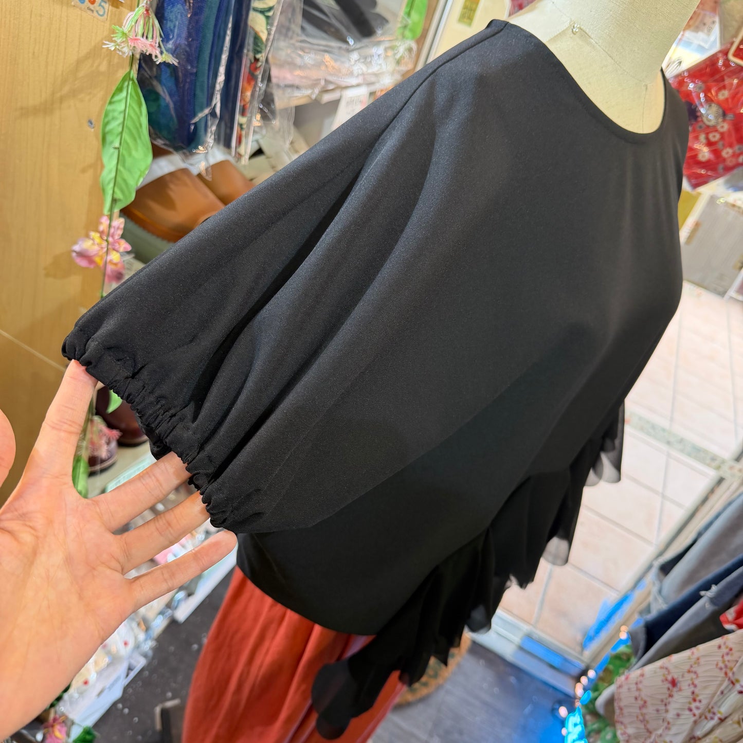 UNIONINI Black Ruffle Frill Blouse, made in Japan