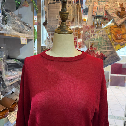 (g) Red Lame Modal 5-Length Knit Sweater