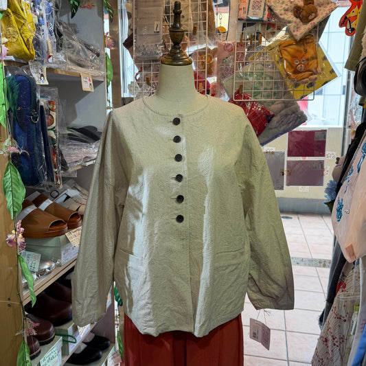 Ina Ivory Cotton Linen Jacket, made in Japan