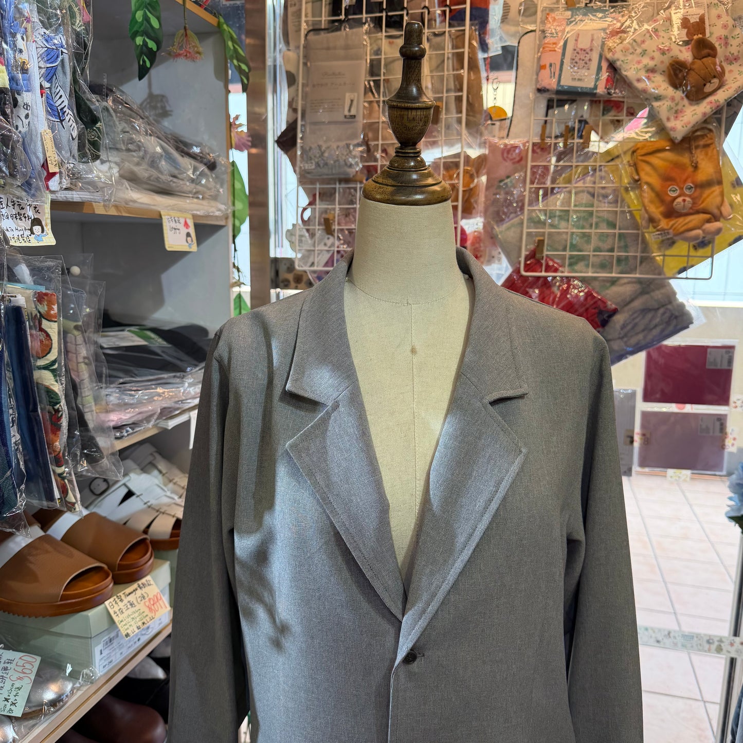 Midiumisolid Grey 2Way Blazers, Shirt, made in Japan