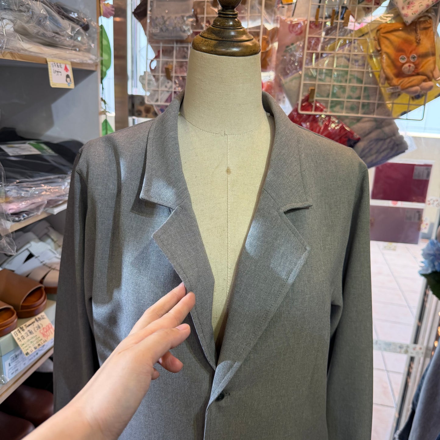 Midiumisolid Grey 2Way Blazers, Shirt, made in Japan