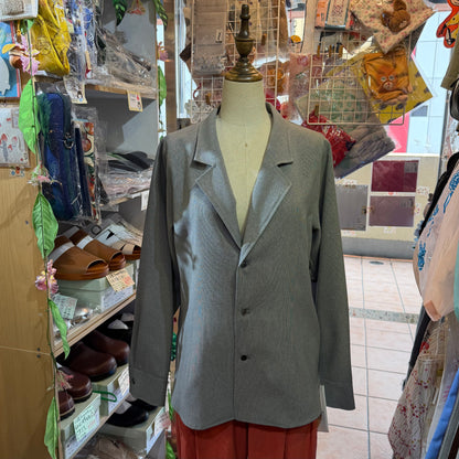 Midiumisolid Grey 2Way Blazers, Shirt, made in Japan