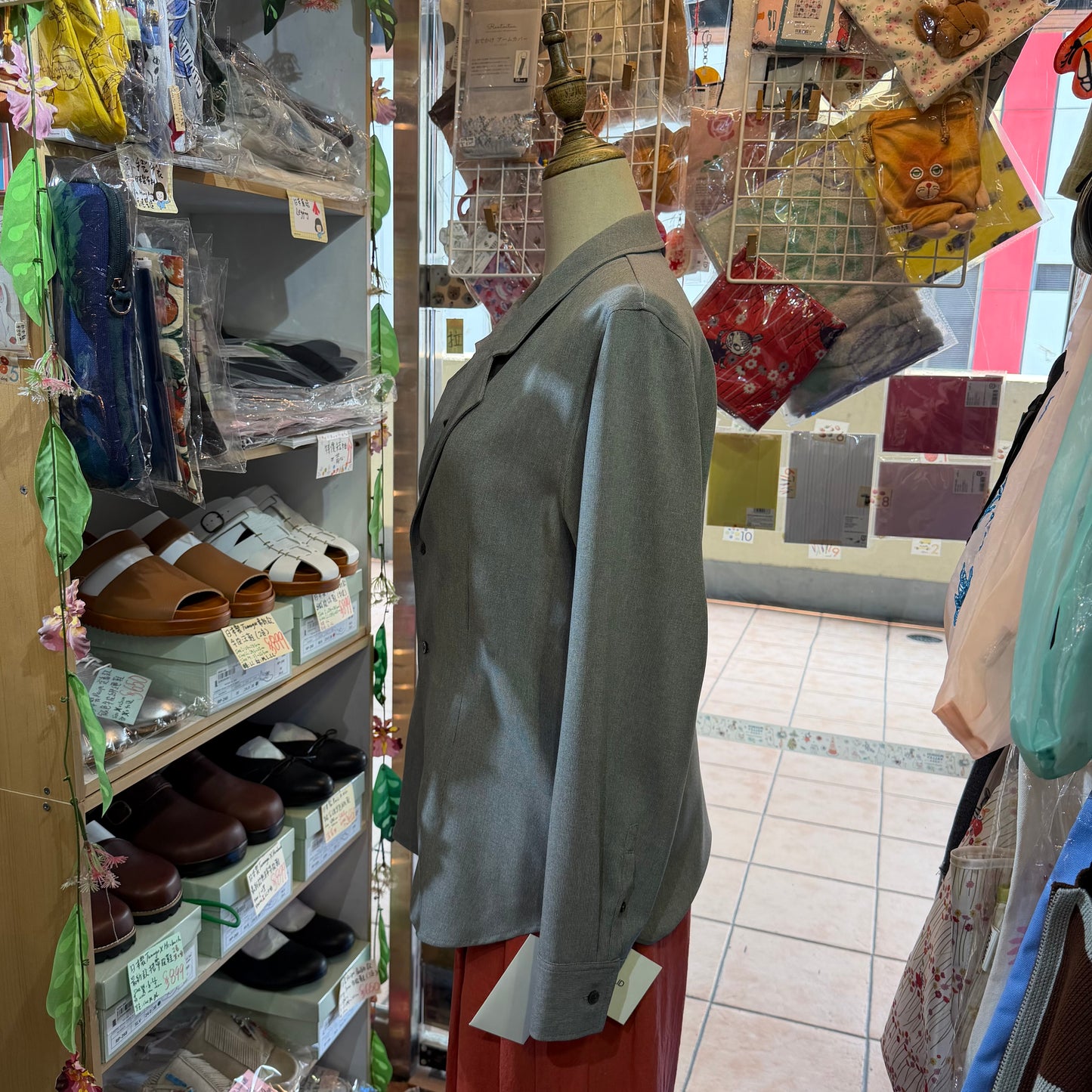 Midiumisolid Grey 2Way Blazers, Shirt, made in Japan