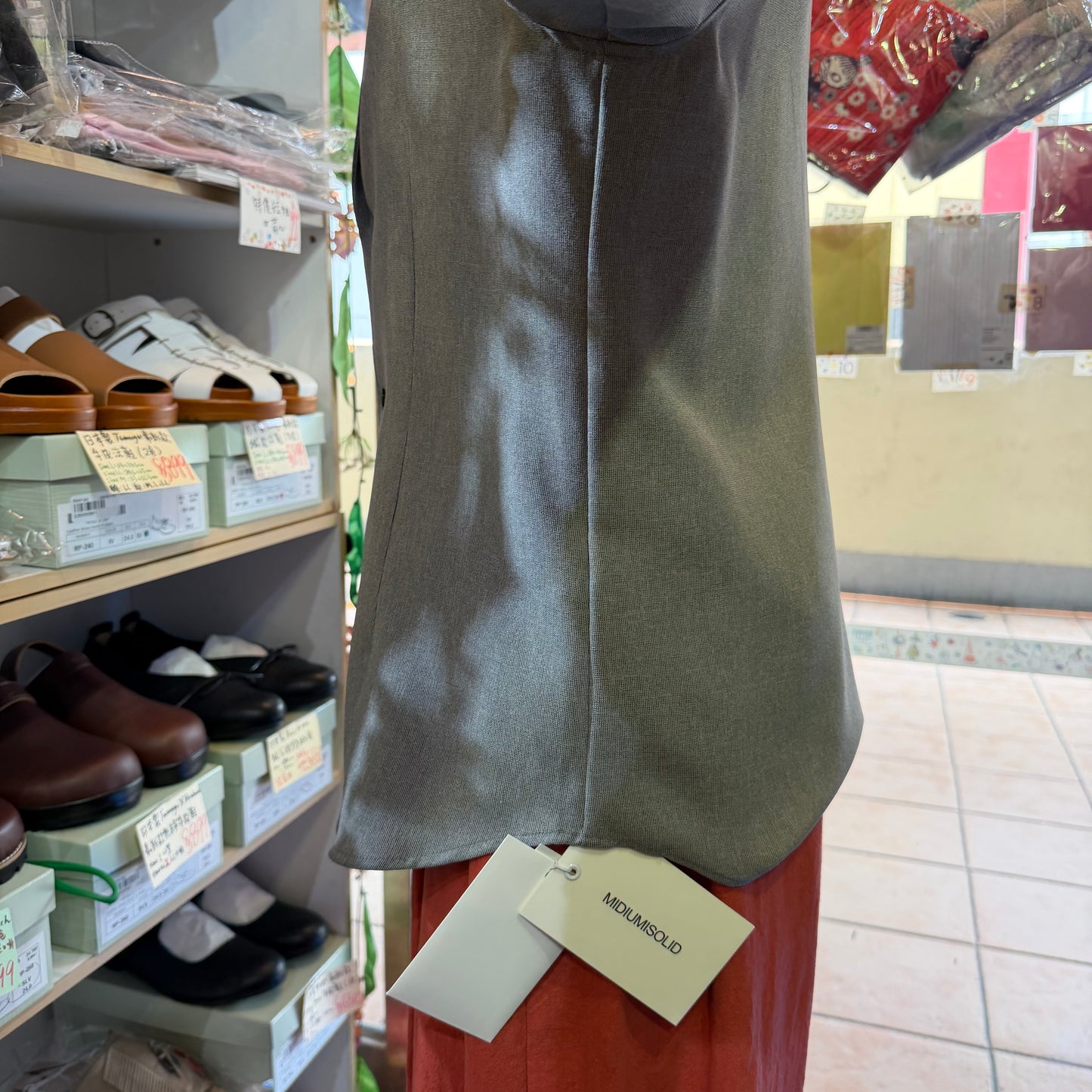 Midiumisolid Grey 2Way Blazers, Shirt, made in Japan