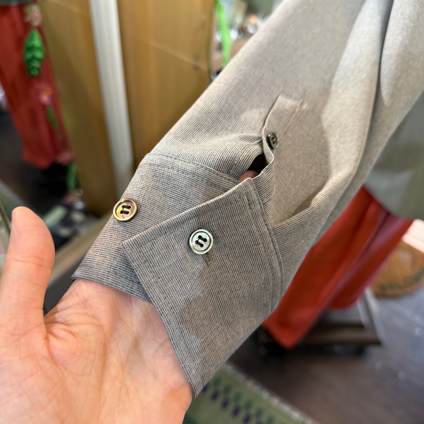 Midiumisolid Grey 2Way Blazers, Shirt, made in Japan