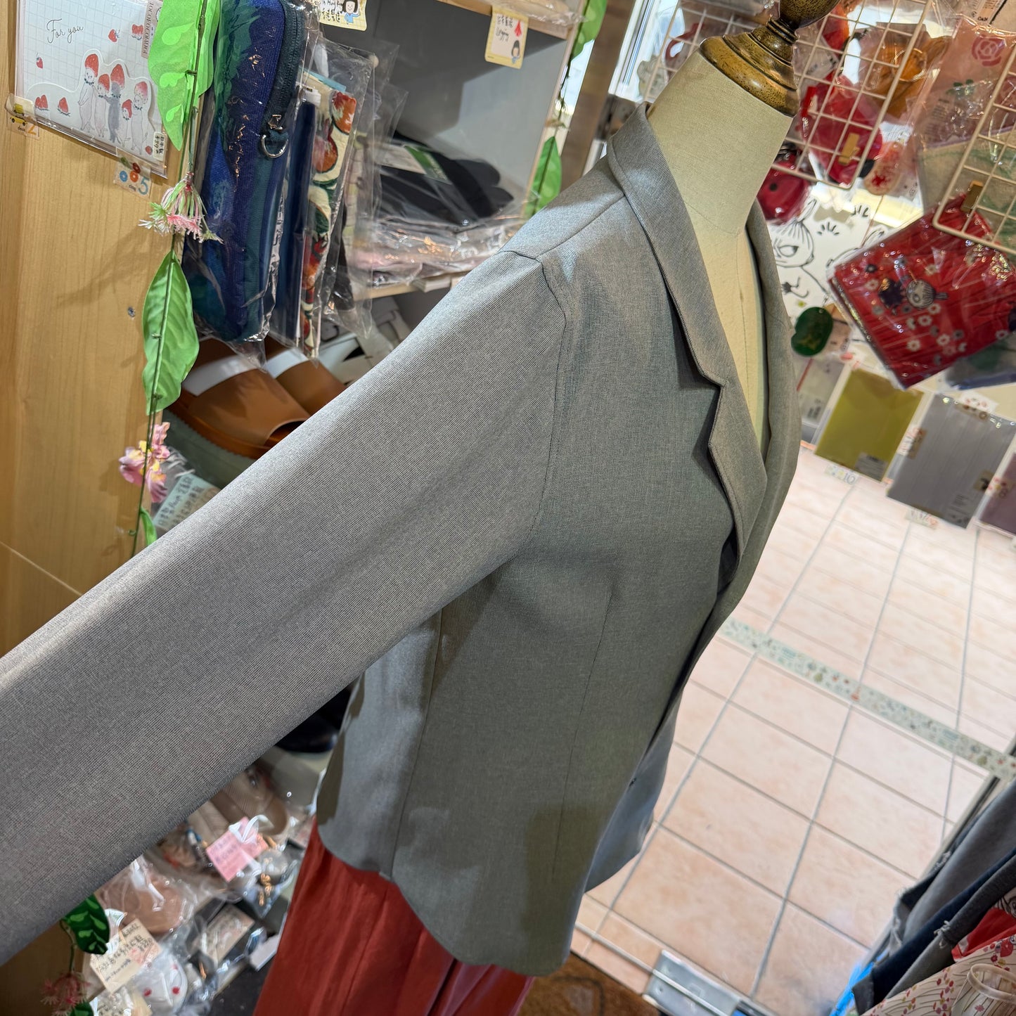 Midiumisolid Grey 2Way Blazers, Shirt, made in Japan