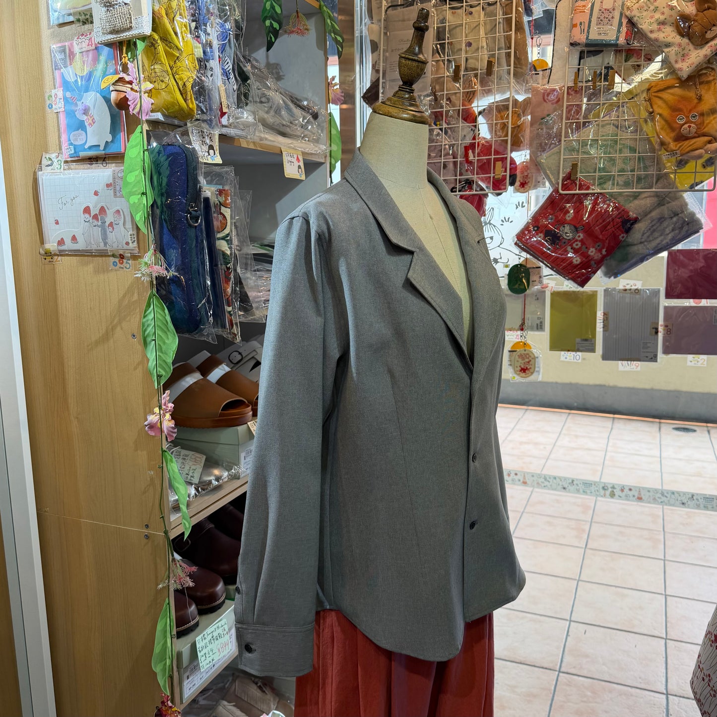 Midiumisolid Grey 2Way Blazers, Shirt, made in Japan