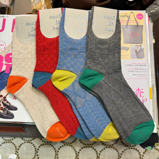 Meri ja Kuu Cotton Wool Socks, 4 Colors, made in Japan