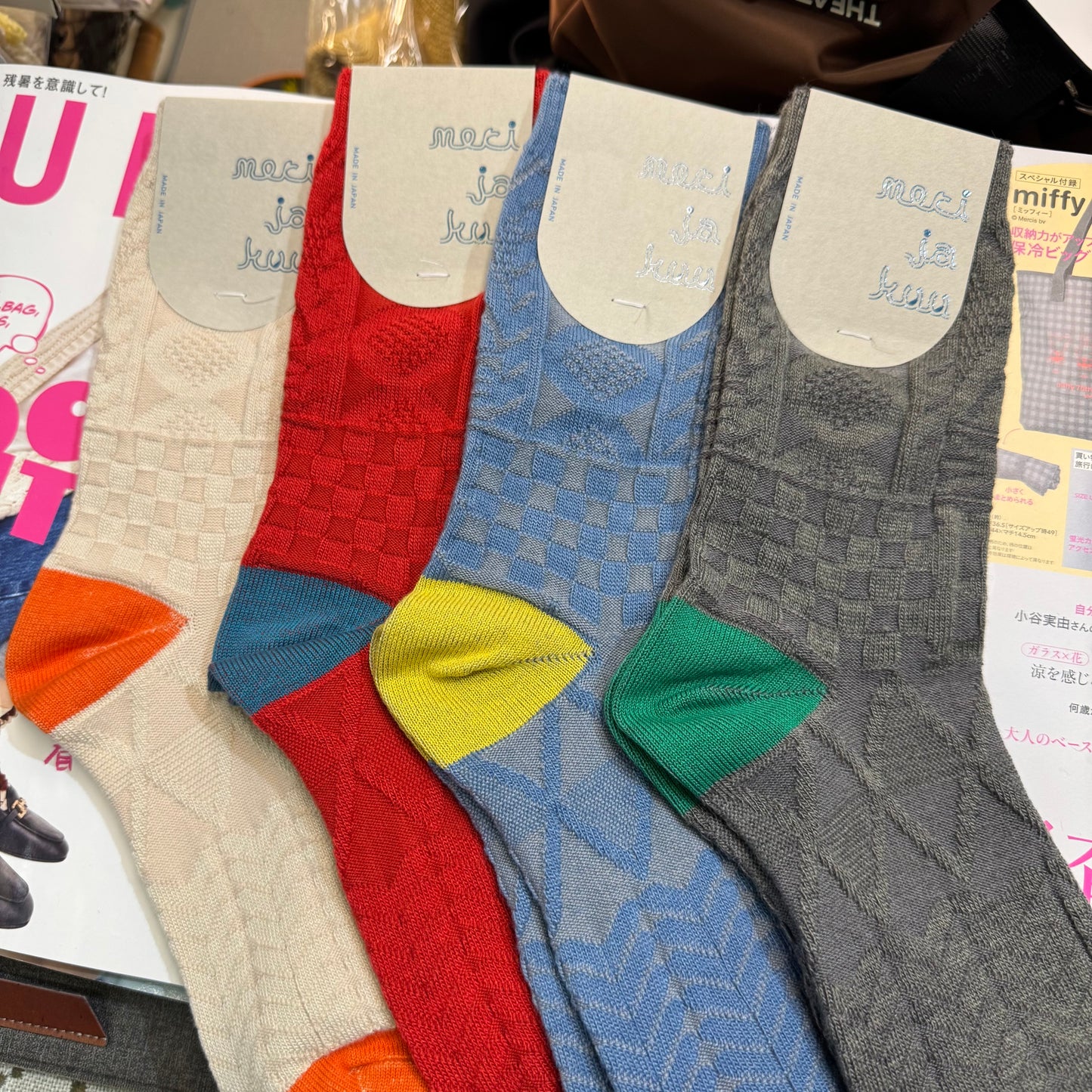 Meri ja Kuu Cotton Wool Socks, 4 Colors, made in Japan