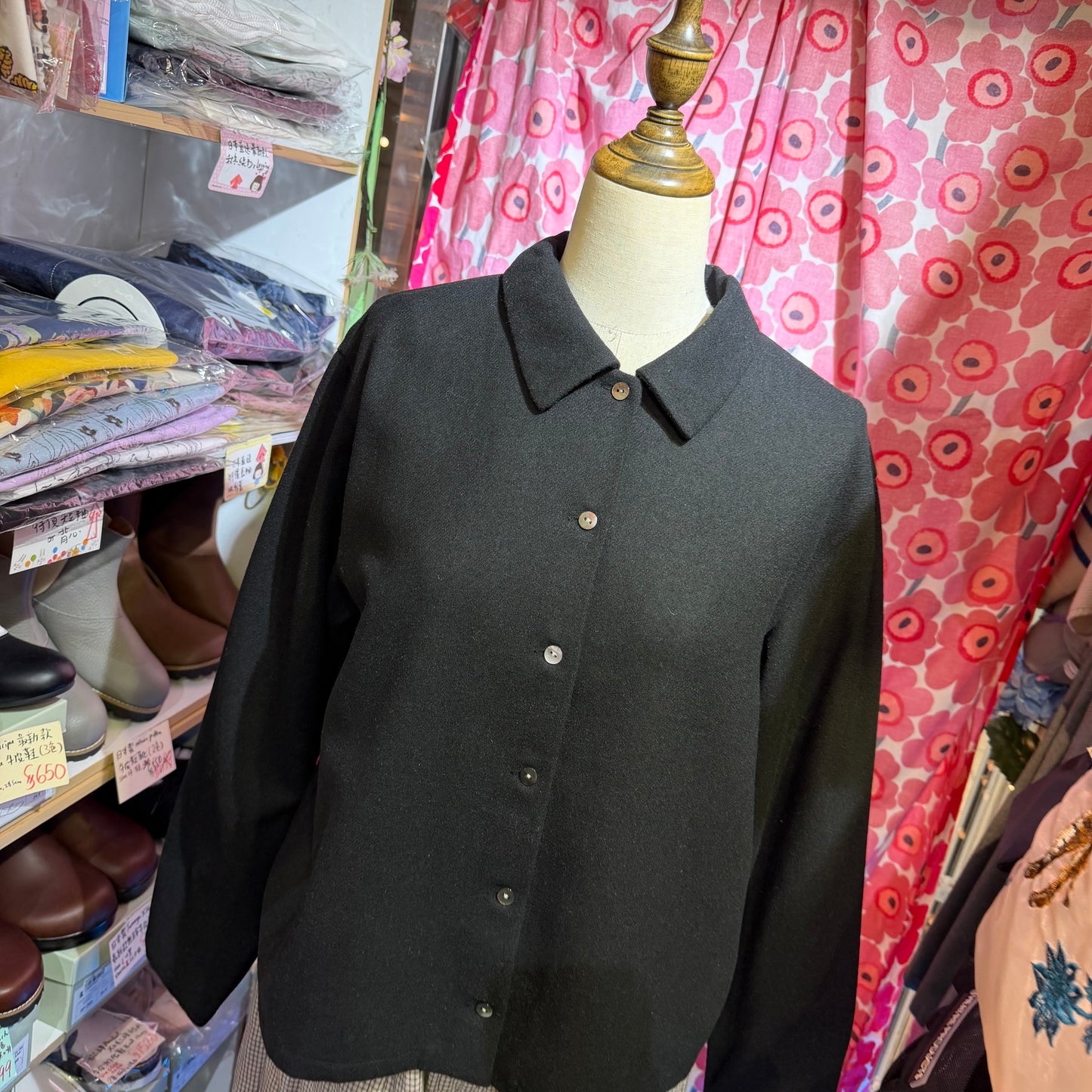 Sale- Mizuiro ind Wool Blend Basic Shirt, 2 Colors