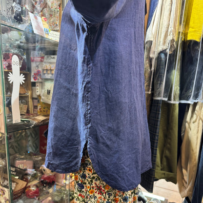 Ichi ANTIQUITES Indigo Blue Linen Shirt, made in Japan