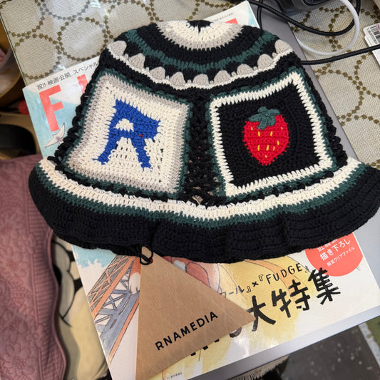 RNA Black MIX Motif Handcraft Crochet Hat