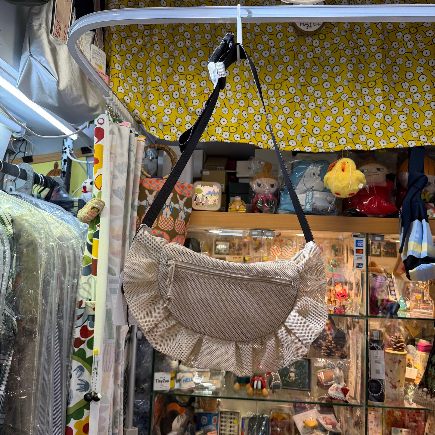 Theatre Products Beige Half-moon Mesh Bag