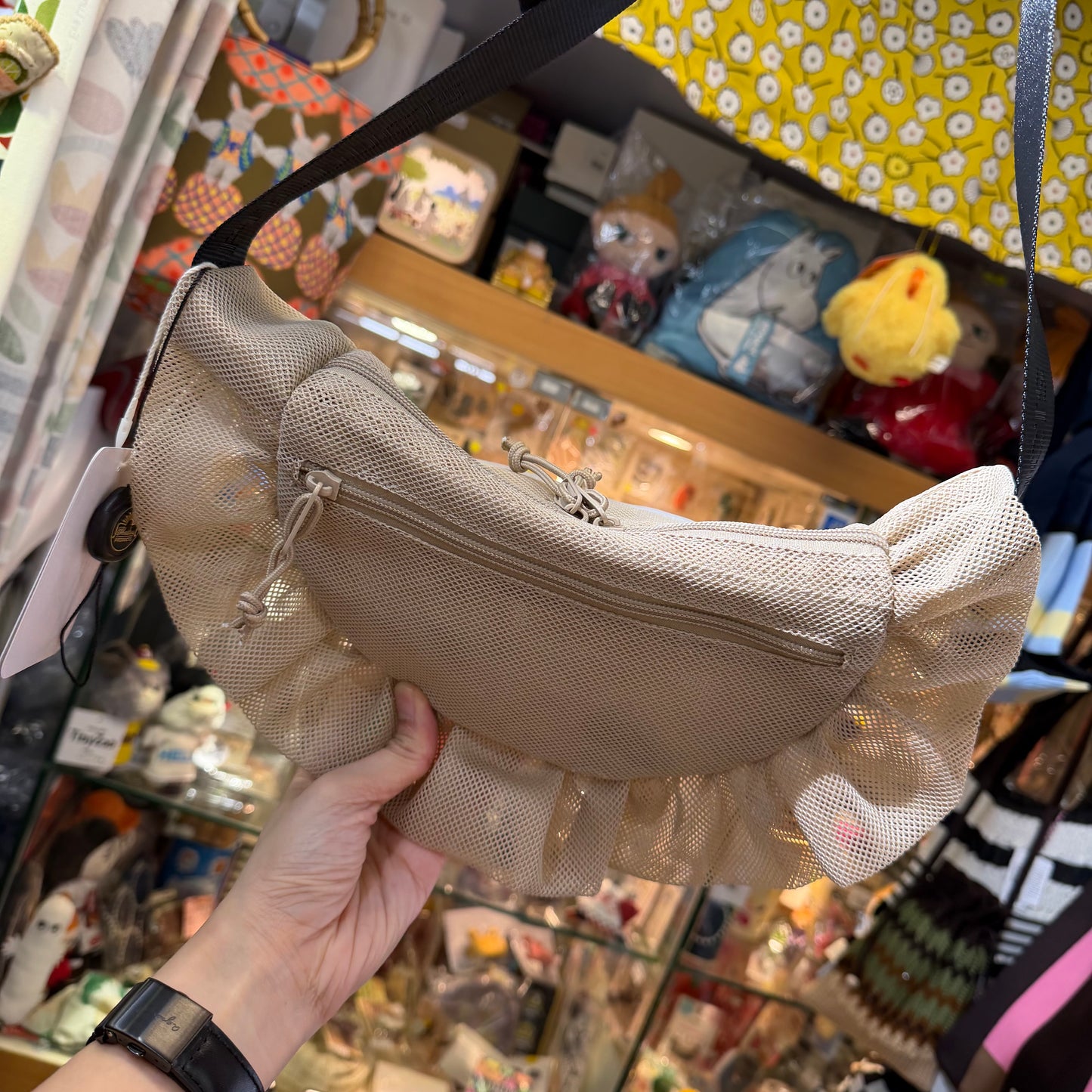 Theatre Products Beige Half-moon Mesh Bag