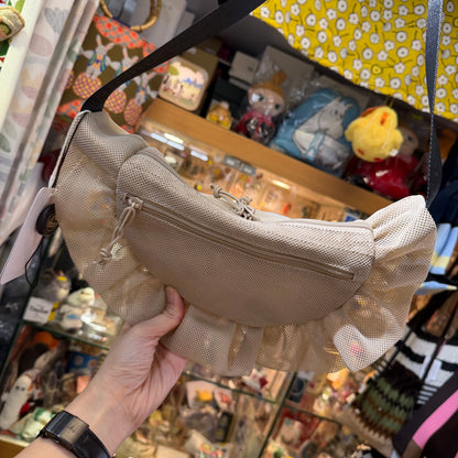 Theatre Products Beige Half-moon Mesh Bag