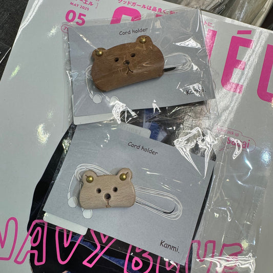 Kanmi Animals 皮革线材收纳器，小熊、小猫和小青蛙，2种尺寸，日本制造