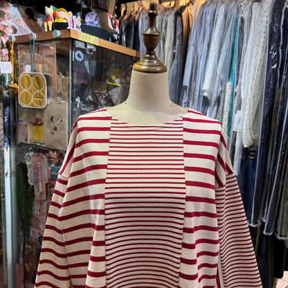 Sale- Tumugu Red Striped T-shirt, made in Japan