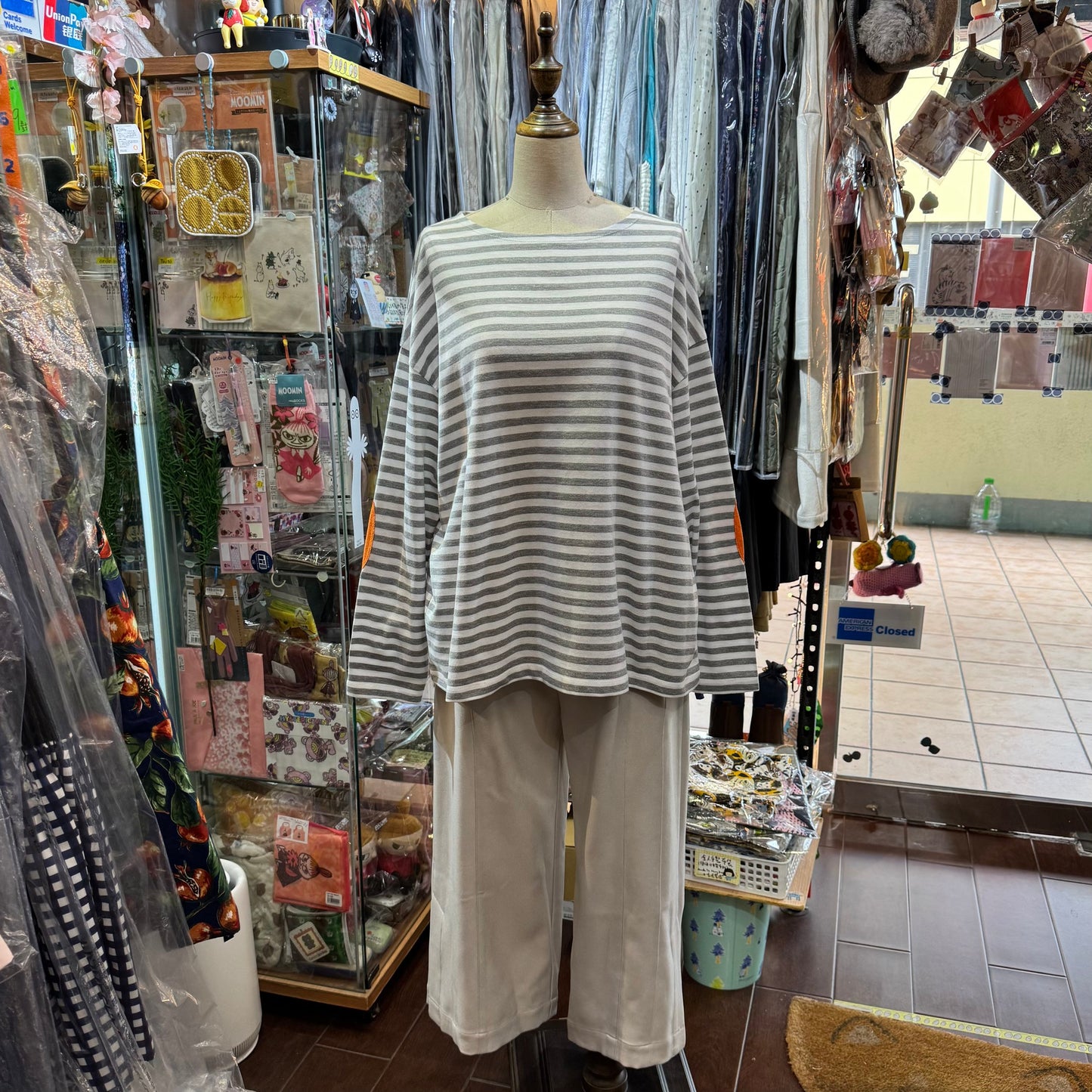 Sale- Diaries Grey Striped T-Shirt, made in Japan