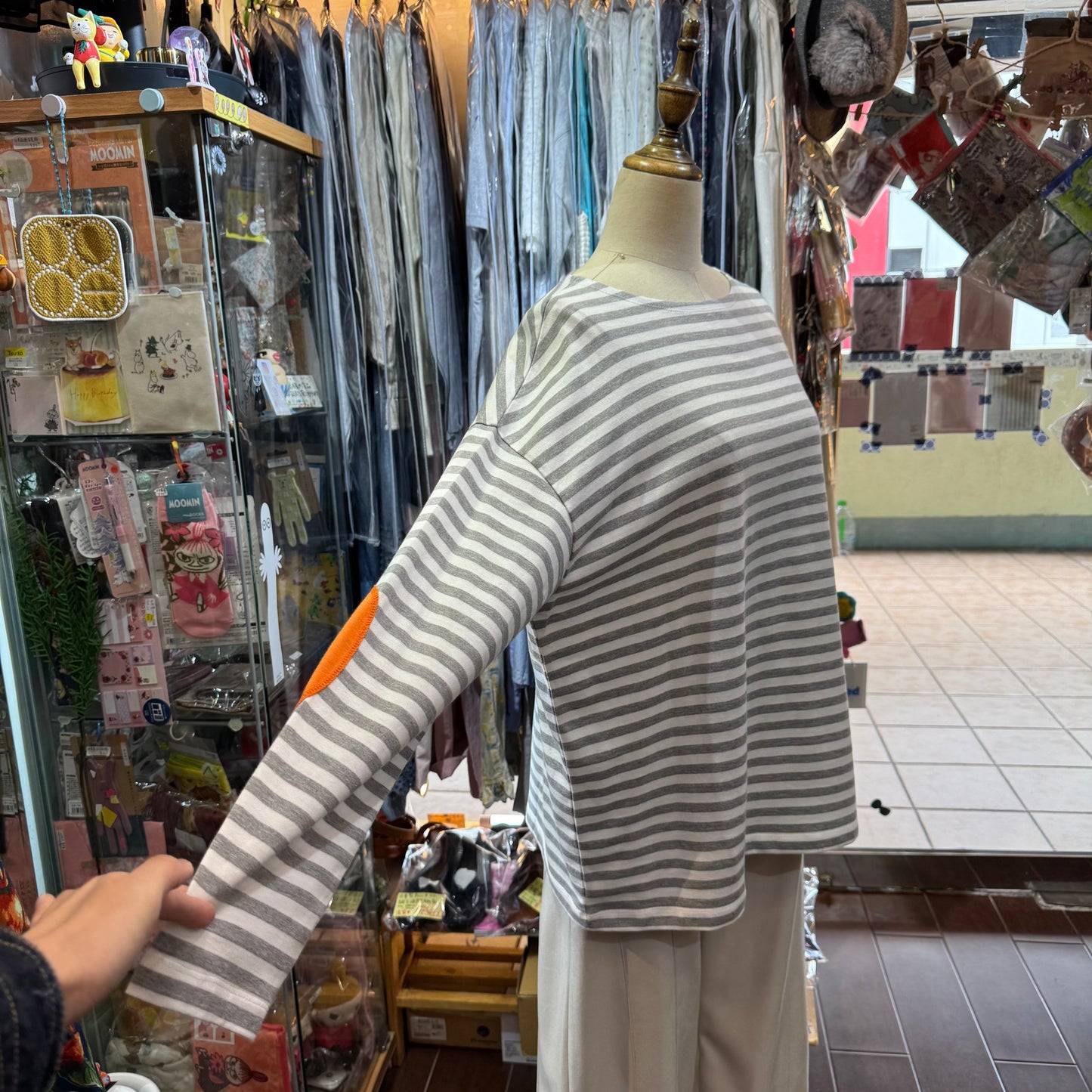 Sale- Diaries Grey Striped T-Shirt, made in Japan