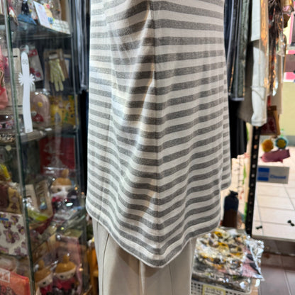 Sale- Diaries Grey Striped T-Shirt, made in Japan