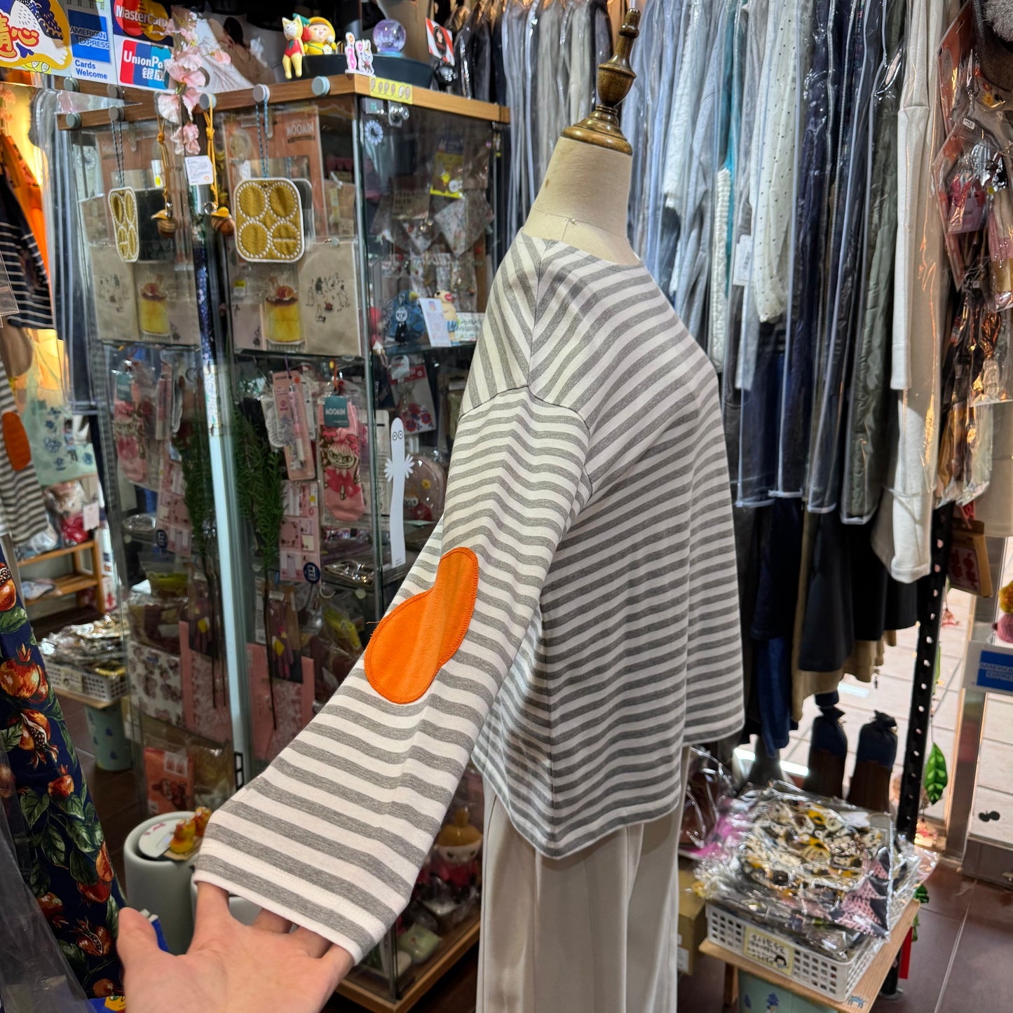 Sale- Diaries Grey Striped T-Shirt, made in Japan