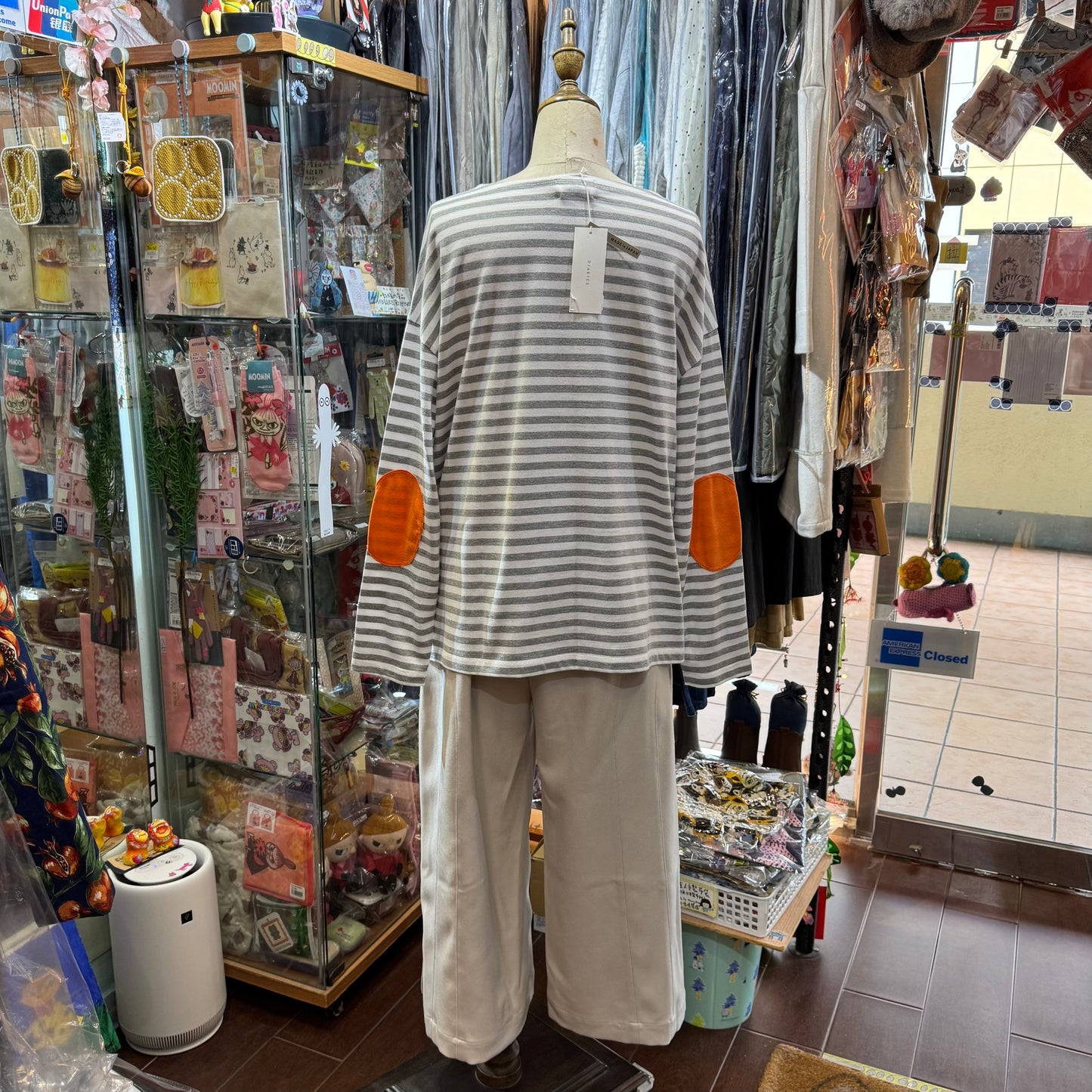 Sale- Diaries Grey Striped T-Shirt, made in Japan