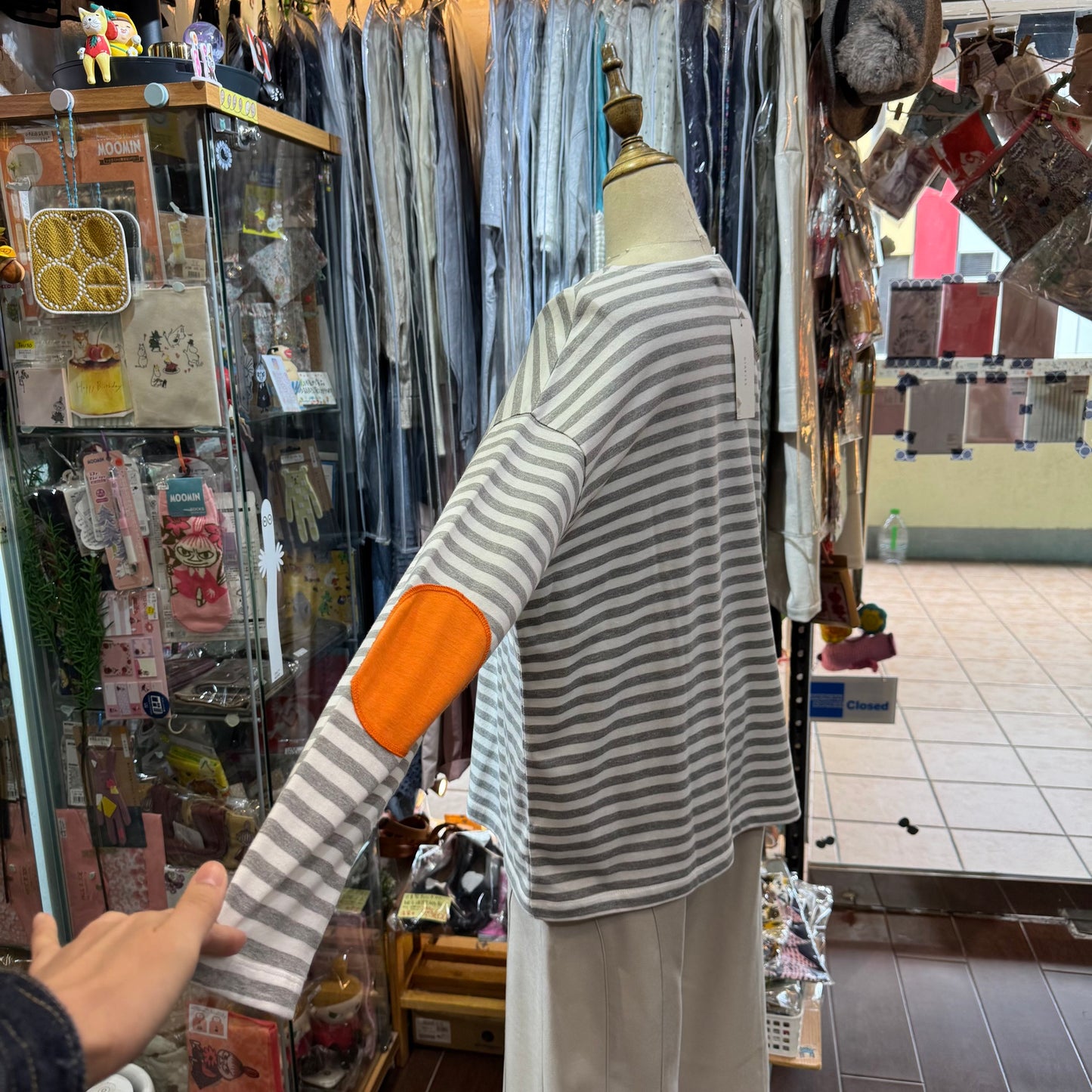 Sale- Diaries Grey Striped T-Shirt, made in Japan