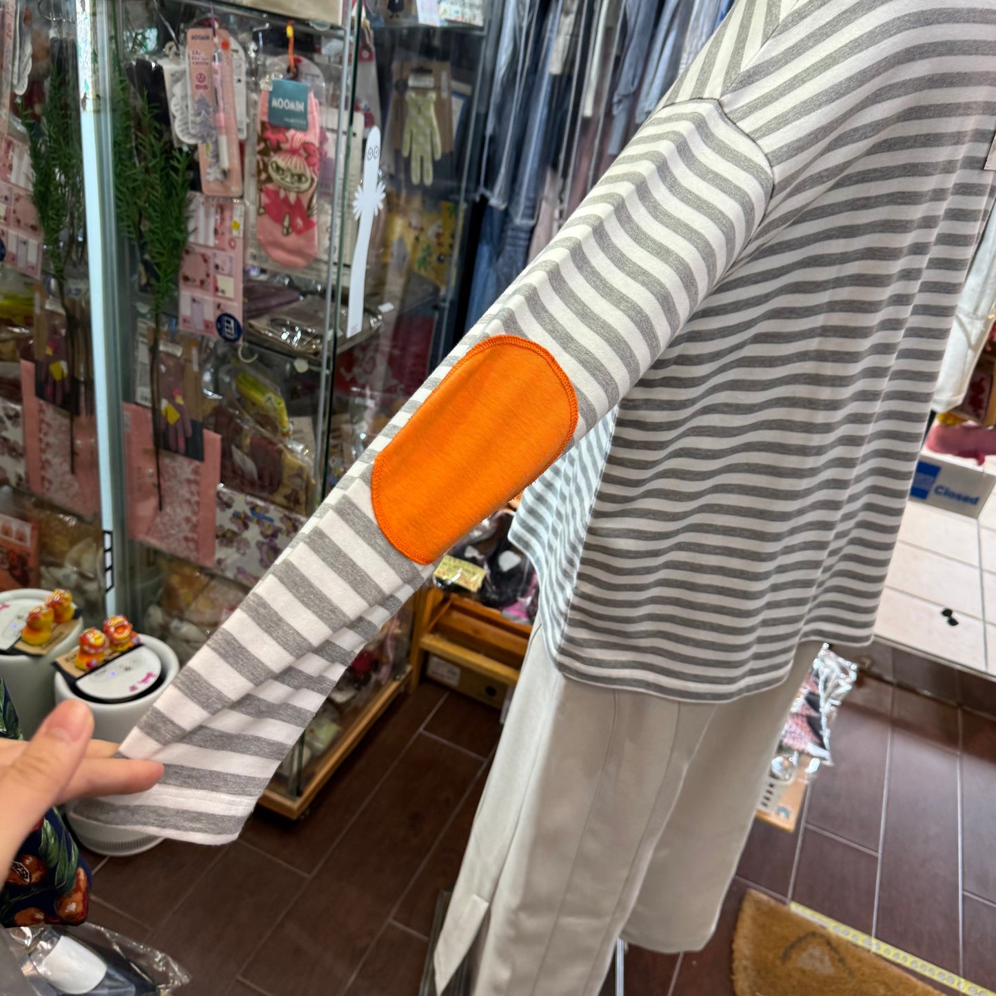 Sale- Diaries Grey Striped T-Shirt, made in Japan