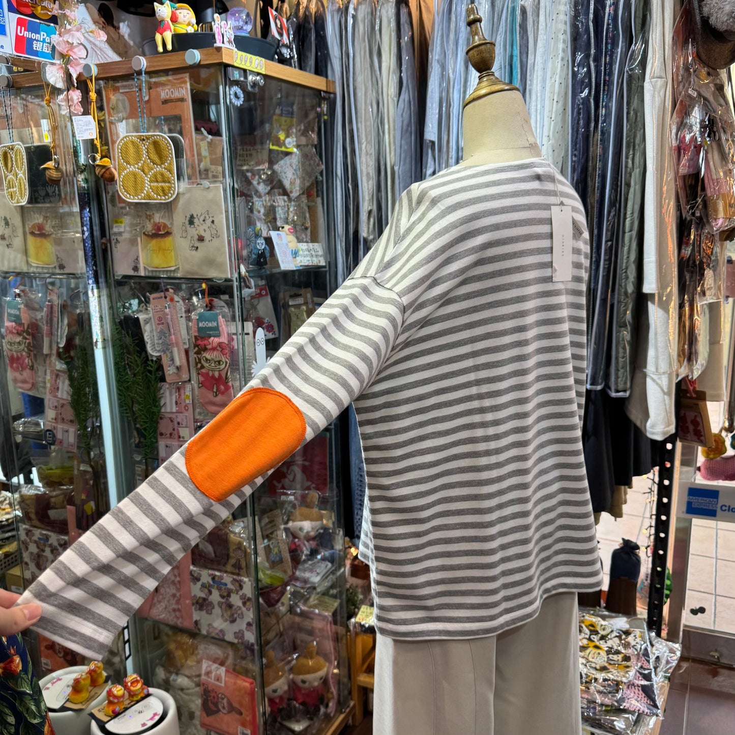 Sale- Diaries Grey Striped T-Shirt, made in Japan