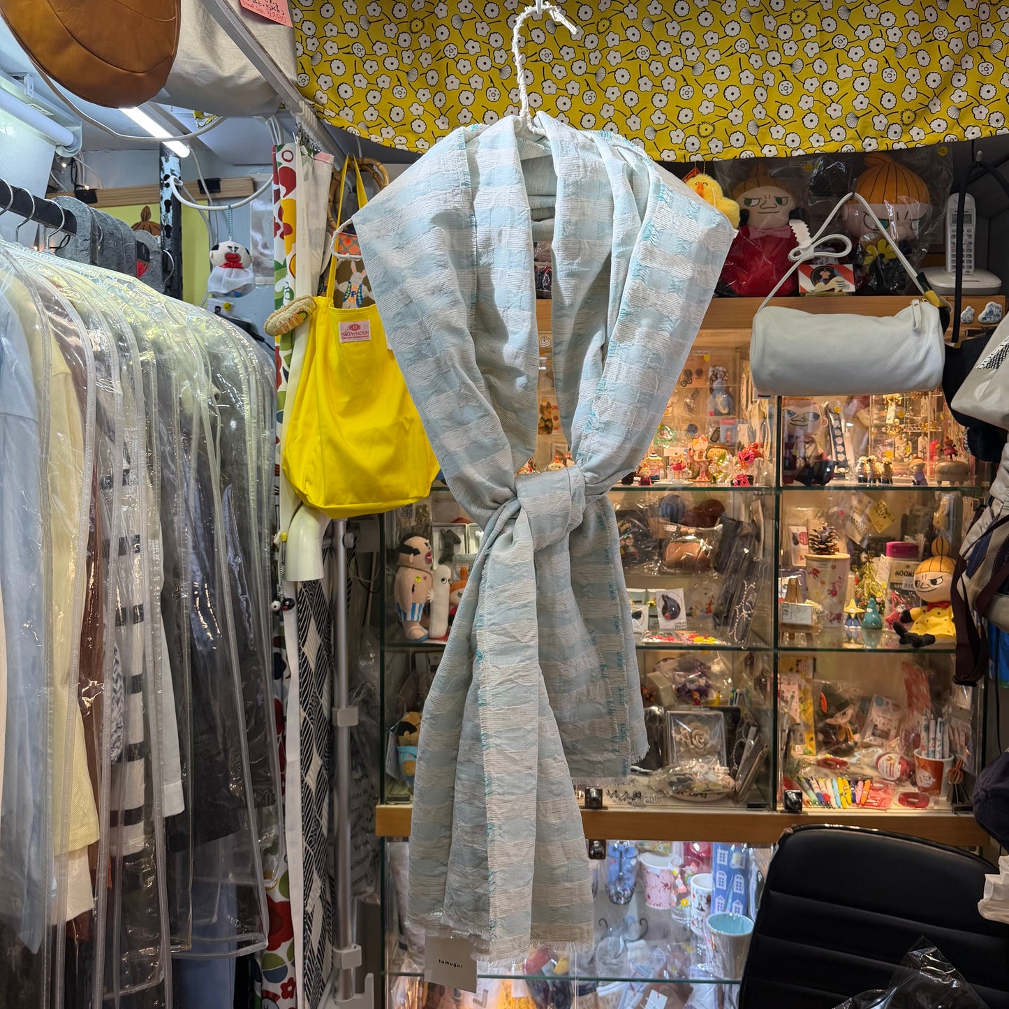 Tumugu Checked Scarf, 2 Colors, made in Japan