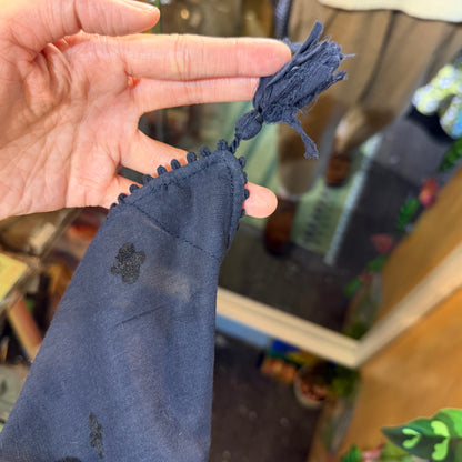 Tumugu Black Cotton Embroidery Stole, Scarf, made in India