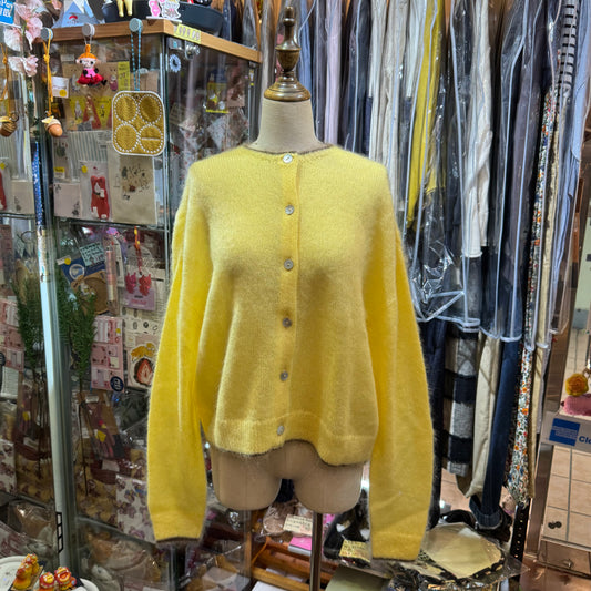 Ichi Yellow Mohair Cardigan Outer, made in Japan