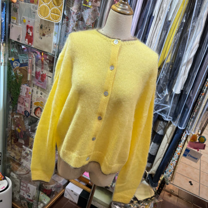 Ichi Yellow Mohair Cardigan Outer, made in Japan