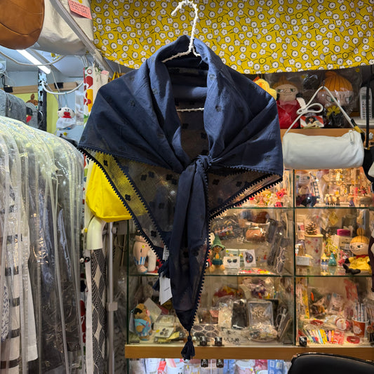 Tumugu Black Cotton Embroidery Stole, Scarf, made in India