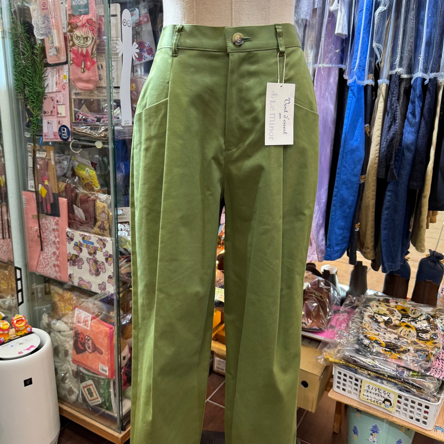 Le Minor Green Pants, Size 40, made in Japan