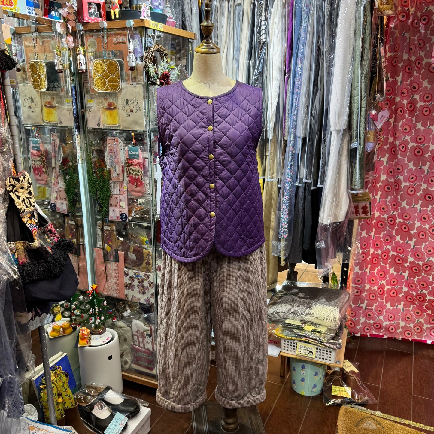 Sale- Vent d Ouest X Liberty London Solotex Purple Vest Jacket, made in Japan