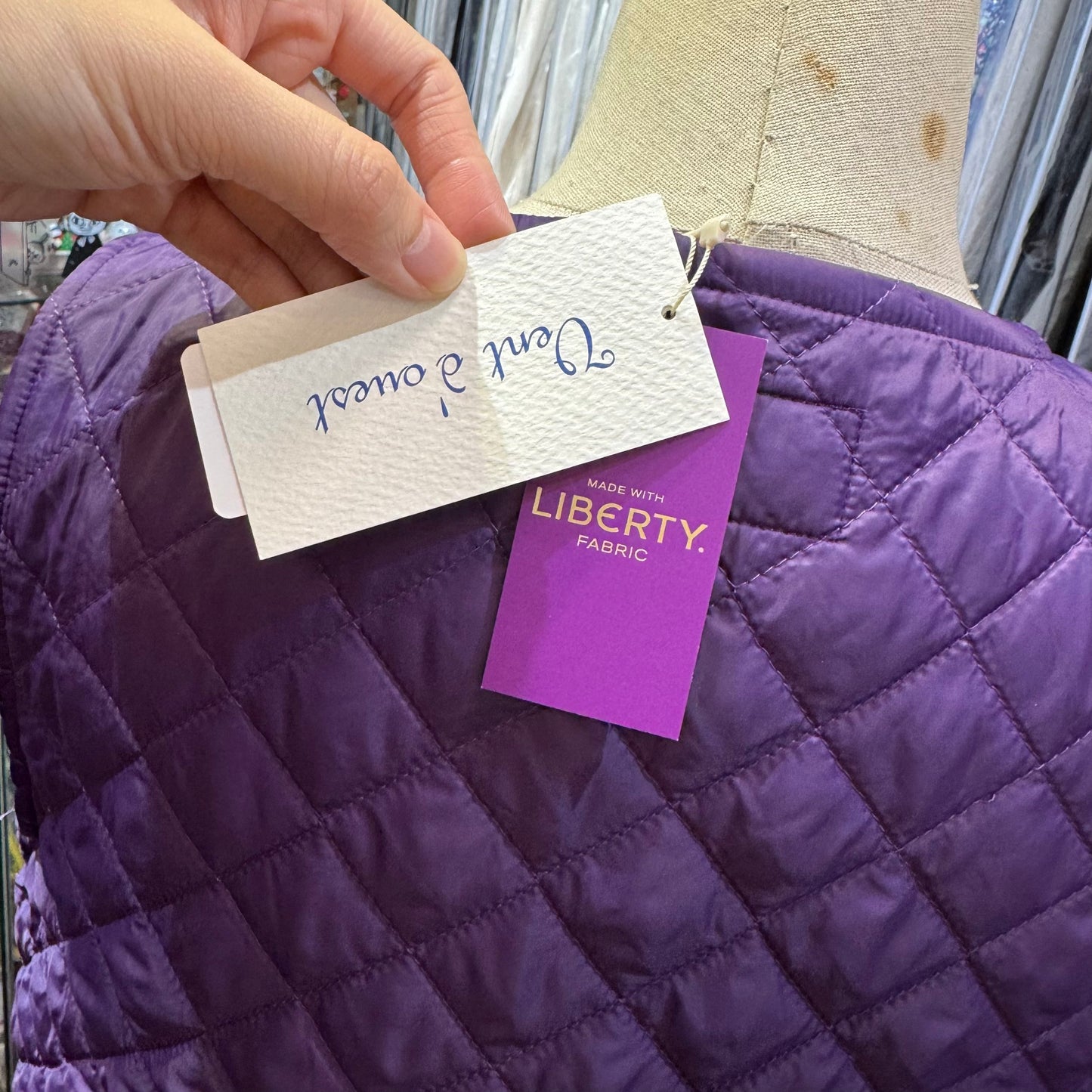Sale- Vent d Ouest X Liberty London Solotex Purple Vest Jacket, made in Japan