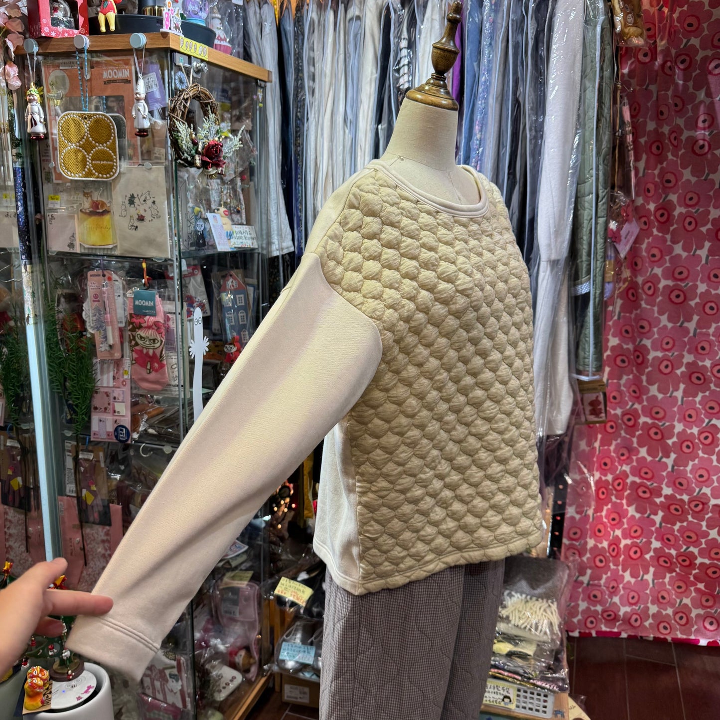 EXTRA20- Nachukara Ivory Dots Sweater, made in Japan