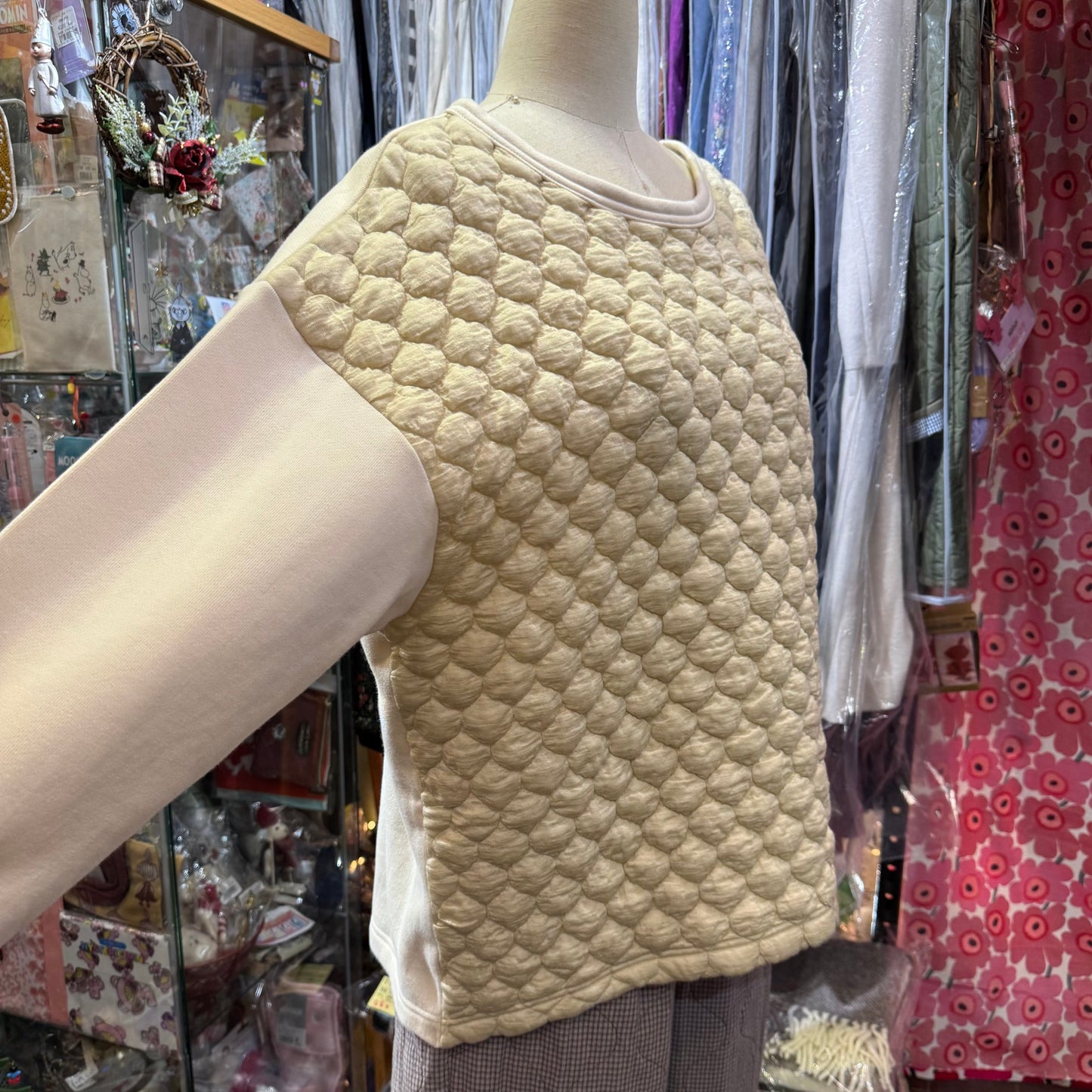 EXTRA20- Nachukara Ivory Dots Sweater, made in Japan
