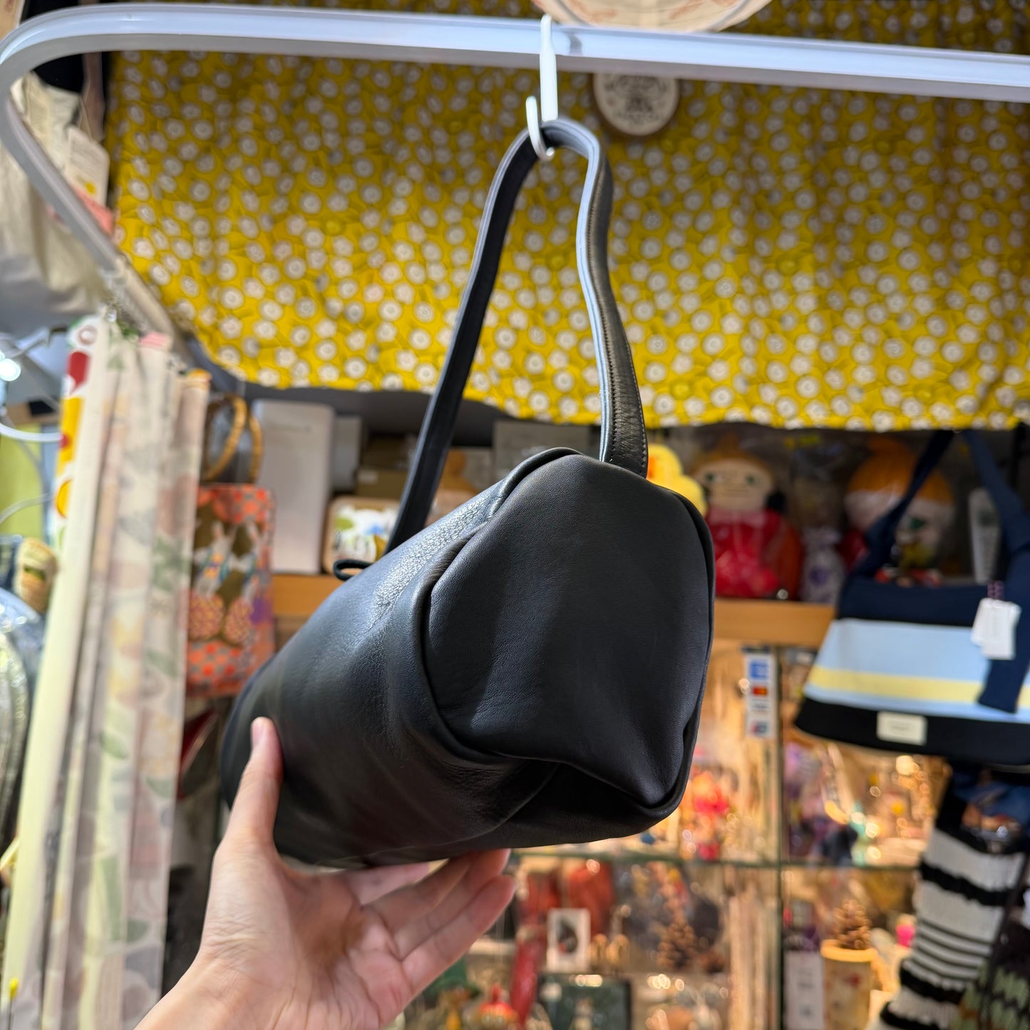 Ampersand Black Leather Bag, made in Japan