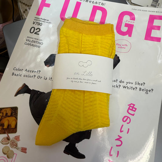 en Lille たんぽぽ Yellow Socks, made in Japan