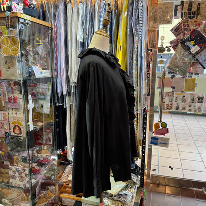 Ichi Black Frill Shirt, made in Vietnam