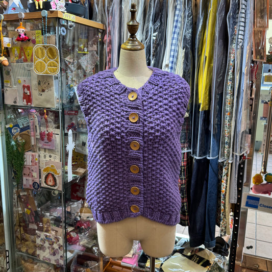 Ichi ANTIQUITES Purple Hand Knit Vest Top, made in Peru